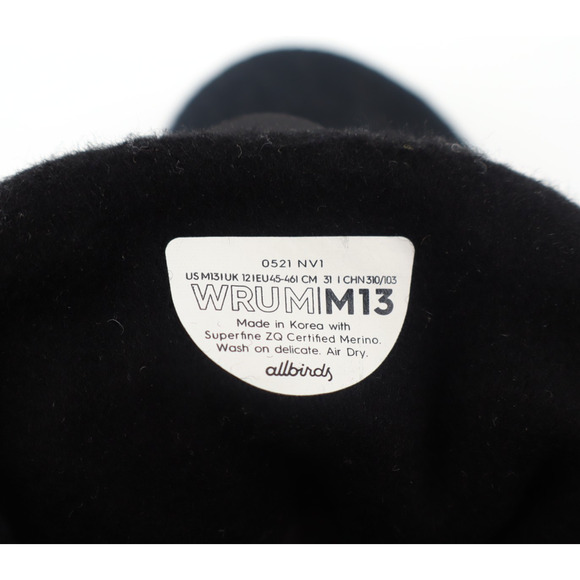 Allbirds Men\'s Wool Runner-up Mizzle Shoes Black Black High Top WRUM Sz 13 main image 4